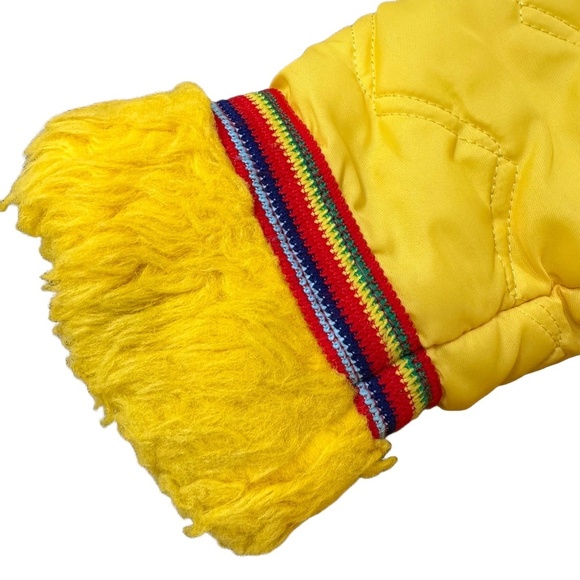 VTG 80’s WEATHER TAMER Belt Cincher Embroidered Aztec Puffer Coat Toddler 3-5y - Picture 4 of 9